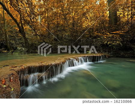 Waterfall in the forest nature background 16210866
