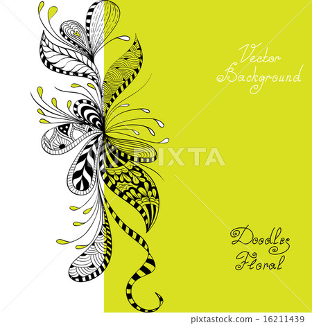 vector black, green and white floral pattern vector black, green and white floral pattern 16211439