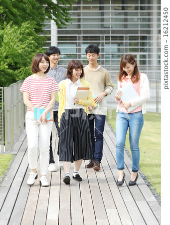College students moving in the classroom while talking 16212450