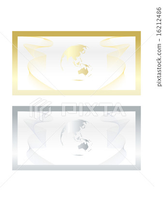 Illustrated gold certificate background of the earth 16212486