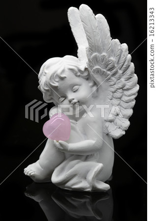 White Angel holding Rose Quartz heart White Angel holding Rose Quartz heart 16213343