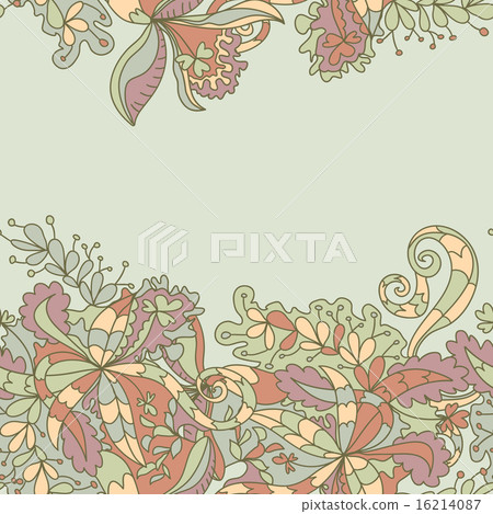 Abstract hand-drawn wave floral pattern 16214087