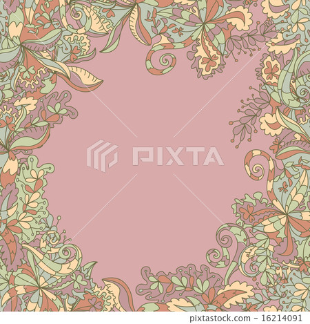 Abstract hand-drawn wave floral pattern Abstract hand-drawn wave floral pattern 16214091