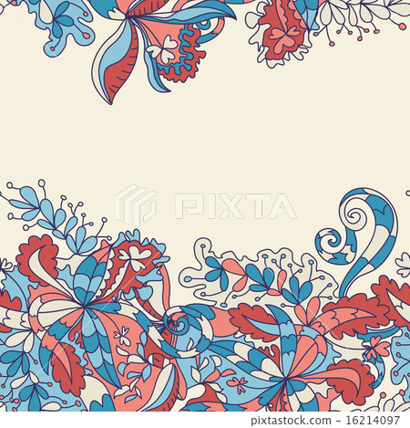 Abstract hand-drawn wave floral pattern Abstract hand-drawn wave floral pattern 16214097