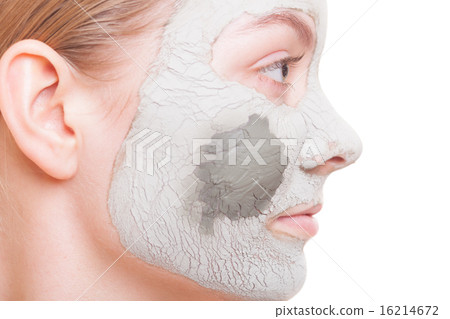 Skin care. Woman applying clay mask on face. Spa. Skin care. Woman applying clay mask on face. Spa. 16214672