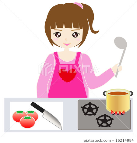 A woman cooking in the kitchen A woman cooking in the kitchen 16214994