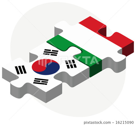 South Korea and Italy Flags in puzzle 16215090