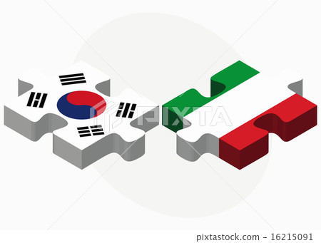 South Korea and Italy Flags in puzzle 16215091