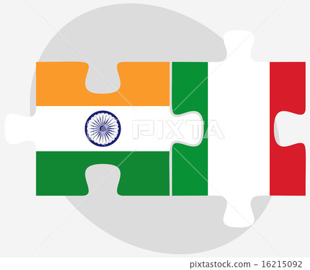 India and Italy Flags in puzzle 16215092
