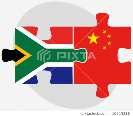 South Africa and China Flags in puzzle 16215218