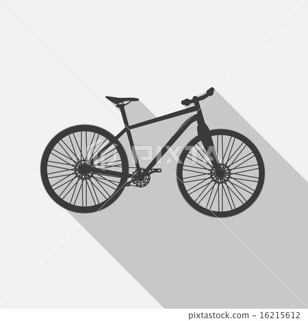 Bicycle Icon wih Long Shadow. Vector Illustrator 16215612