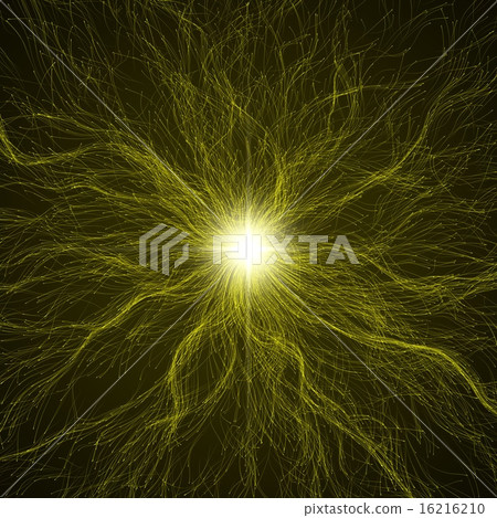 Released particles with light beam. Released particles with light beam. 16216210