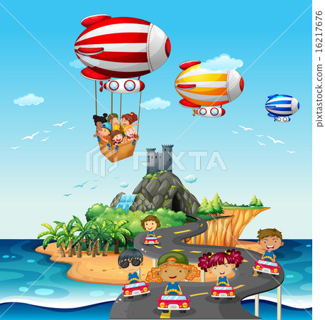 Road and balloons Road and balloons 16217676