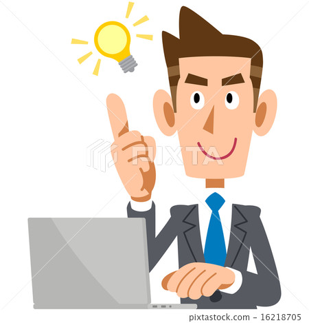 Businessmen and laptop computers flashing ideas - Stock Illustration ...