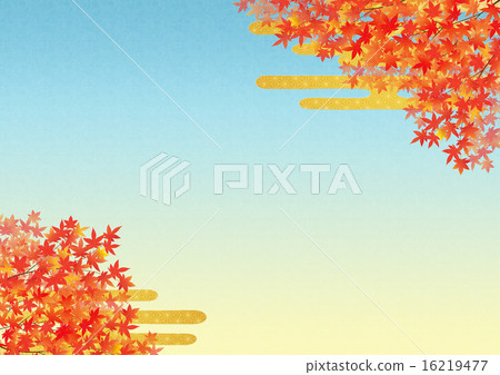 Background material - autumn leaves and autumn sky Background material - autumn leaves and autumn sky 16219477