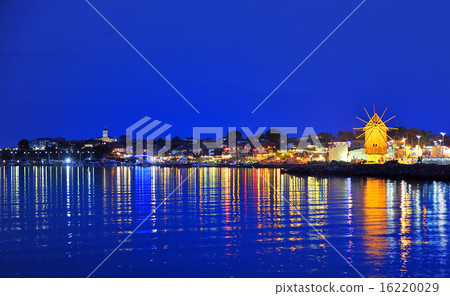 old mill nesebar in night time old mill nesebar in night time 16220029