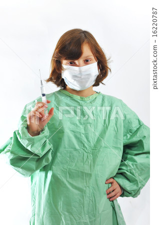 little girl doctor with syringe little girl doctor with syringe 16220787