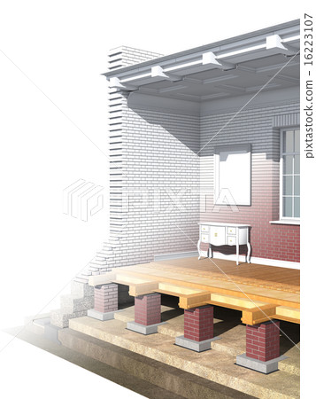 Cross section of brick house 16223107