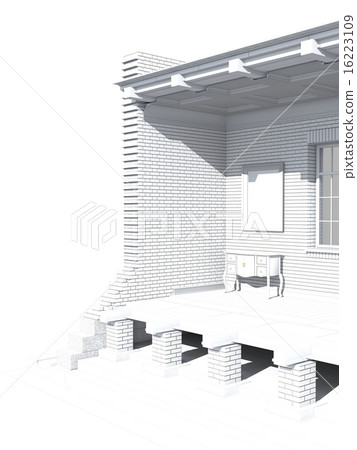Cross section of brick house 16223109