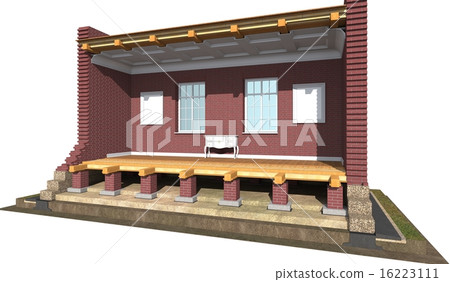 Cross section of brick house 16223111