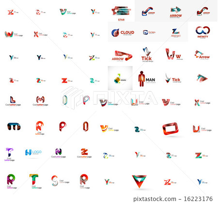 Vector abstract company logo mega collection, type letters and other elements 16223176