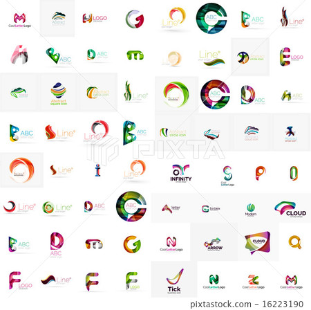 Vector abstract company logo mega collection, type letters and other elements 16223190