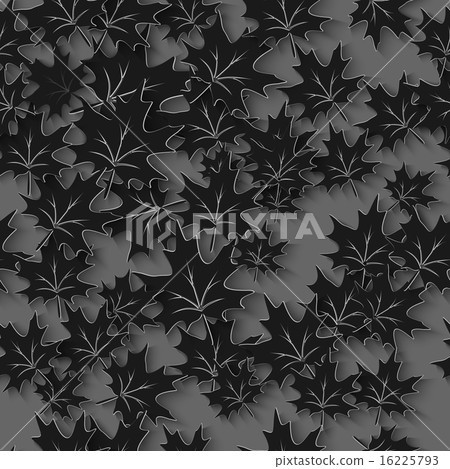 Vector Black Leaves 3d Seamless Pattern Background Vector Black Leaves 3d Seamless Pattern Background 16225793