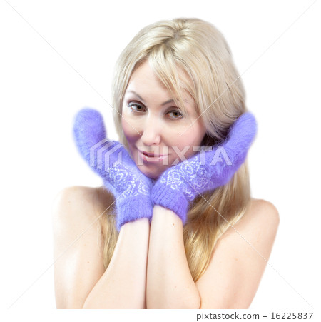 The young woman in bright mittens The young woman in bright mittens 16225837