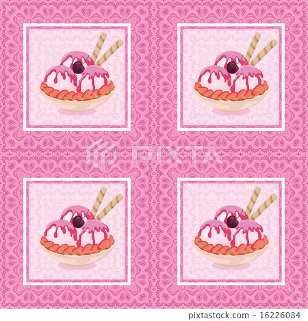 Seamless, Ice Cream and Floral Pattern Seamless, Ice Cream and Floral Pattern 16226084