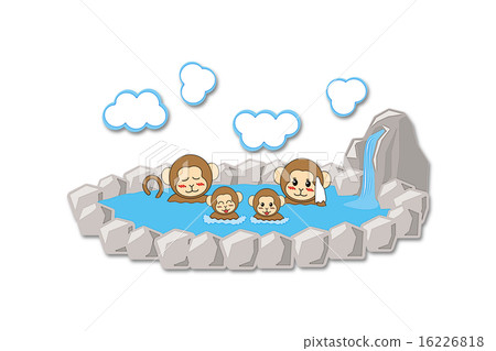 戶外浴室_ 4猴子的家庭_帶陰影 16226818