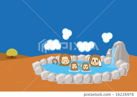 Outdoor bath _ Monkey's family 4_ Fall Outdoor bath _ Monkey's family 4_ Fall 16226978