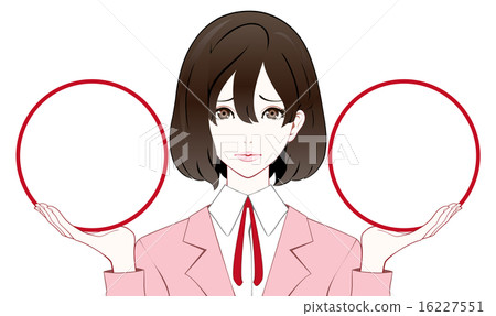 A troubled face with a female frame of a suit A troubled face with a female frame of a suit 16227551