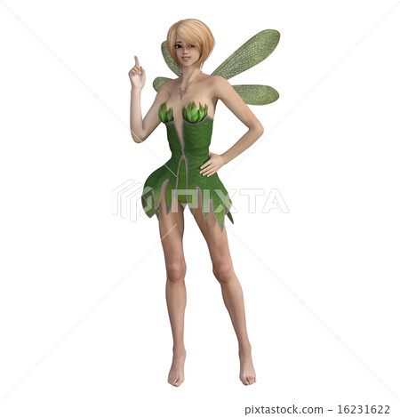 擺在逗人喜愛的神仙的神仙的3DCG例證材料 擺在逗人喜愛的神仙的神仙的3DCG例證材料 16231622