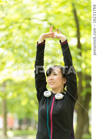 Women stretching Women stretching 16231768