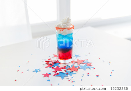 glass of drink on american independence day party 16232286