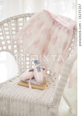 Tow shoes placed on chair Tow shoes placed on chair 16235167