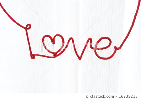 The character of LOVE made with red string 16235215