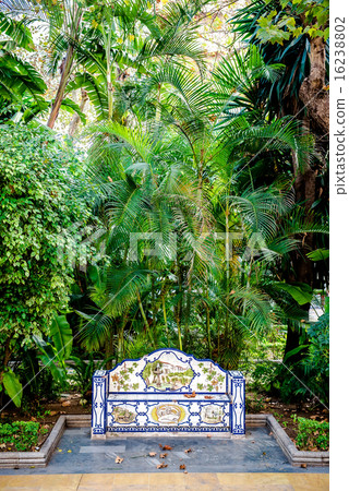 Decorative ceramic tiled bench Decorative ceramic tiled bench 16238802