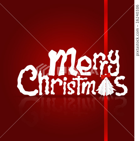 Merry Christmas greeting card with origami Christmas tree, vecto Merry Christmas greeting card with origami Christmas tree, vecto 16240386