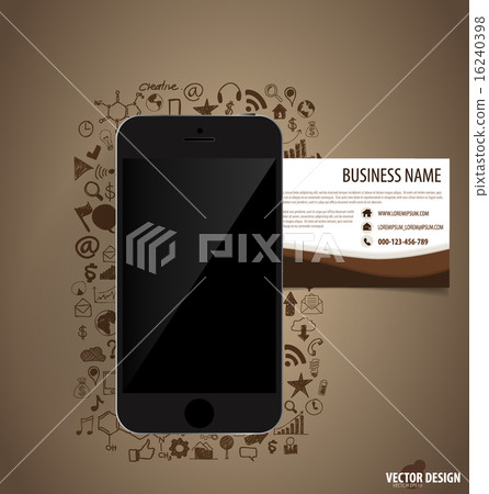 Touchscreen device with application icon and abstract creative b 16240398