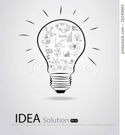Light bulb with drawing graph inside , Vector illustration. Light bulb with drawing graph inside , Vector illustration. 16240663