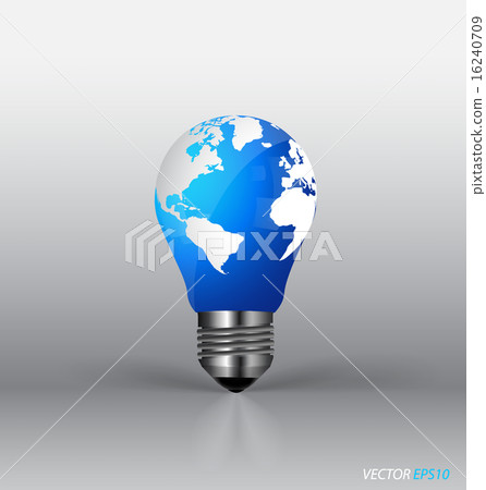 A light bulb with modern globe. Vector illustration. 16240709