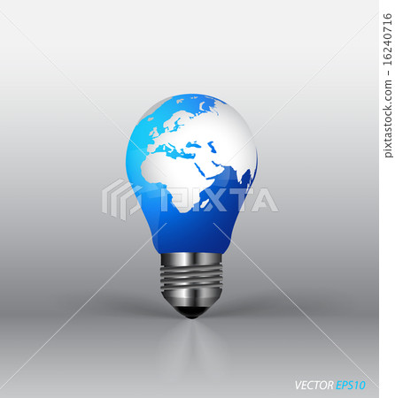 A light bulb with modern globe. Vector illustration. A light bulb with modern globe. Vector illustration. 16240716