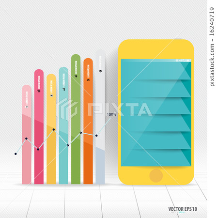 Infographic design template. Touchscreen device with colorful de Infographic design template. Touchscreen device with colorful de 16240719