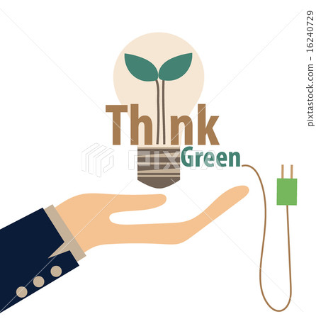 Think green, Eco concept. Light bulb with tree inside. Vector il Think green, Eco concept. Light bulb with tree inside. Vector il 16240729