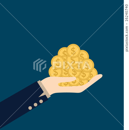 Money on hand. Modern Flat design vector illustration concept. 16240740