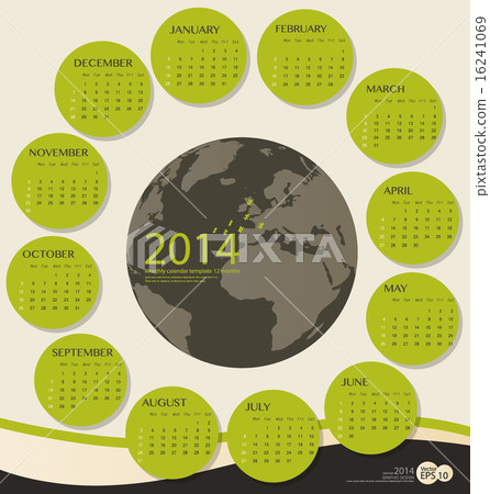 2014 year calendar, vector illustration. 16241069