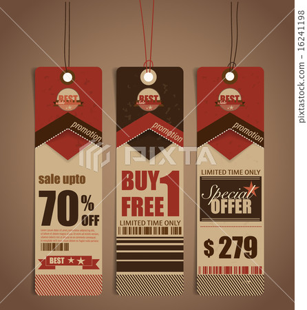 Price tag, sale coupon, voucher. Vintage Style template Design v Price tag, sale coupon, voucher. Vintage Style template Design v 16241198