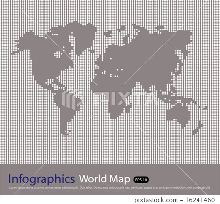 Dotted world map , Vector illustration. - Stock Illustration [16241460 ...