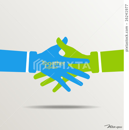 Handshake, Teamwork Hands Logo. Vector illustration. 16241977